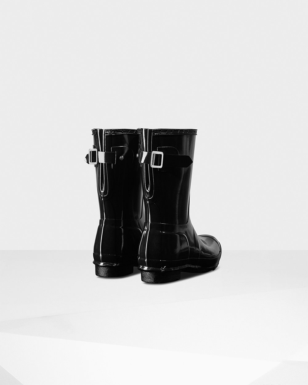 Botas De Cortas Original Back Adjustable Gloss Hunter Mujer - Negros - 472190CDW